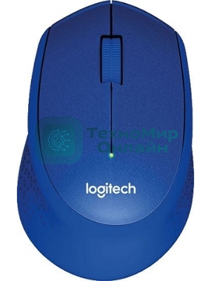 Мышь беспроводная Logitech M330 SILENT PLUS синий, 1000 dpi, радиоканал, USB, кнопки - 3