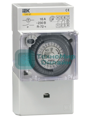 Таймер ТЭМ181 аналоговый 16А 230В на DIN-рейку IEK