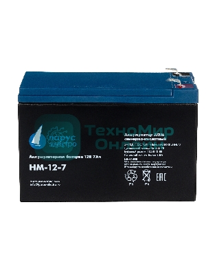 Батарея для ИБП Парус-электро HM-12-7 (AGM/12В/7,2А·ч/клемма F2)