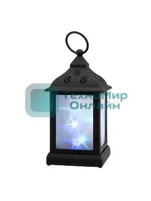 Декоративный фонарь Neon-night 11х11х22,5 см, черный корпус, цвет свечения RGb с эффектом мерцания