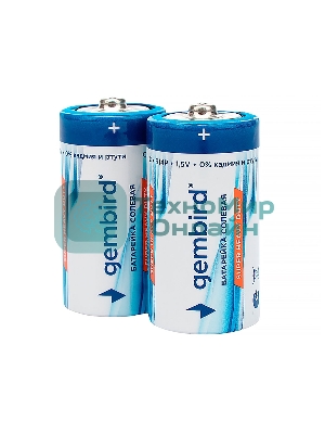 Батарейки солевые Gembird Gb-R14P-2F, тип С(R14P), 2шт, пленка