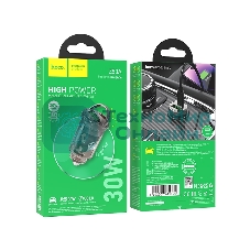 Автомобильное зарядное устройство Hoco Z53A 30Вт, USB, Type-C, черный, коробка