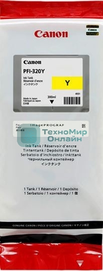 Картридж струйный Canon PFI-320 Y 2893C001 желтый (300мл) для Canon Canon imagePROGRAF TM-200/205