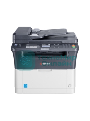 МФУ лазерное Kyocera Ecosys FS-1025MFP (1102M63RU0/1102M63RUV/1102M63RU2/1102M63NX2/1102M63DZ2), A4, ч/б, печ. до 25 стр/мин., скан. до 18 стр/мин. (ч/б) 6 стр/мин. (цвет), 600 x 1800 dpi (печать) 600x600dpi (скан), USB, RJ-45
