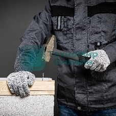 Перчатки трикотажные, с ПВХ точкой, серый меланж, 10 класс Россия