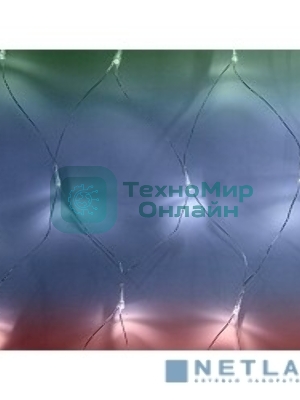 Новогодние светоукрашения Neon-night Гирлянда - сеть 1,8х1,5м, прозрачный ПВХ, 180 LED Мультиколор