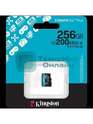 Флеш карта microSDXC 256Gb Kingston SDCG4/256GbSP Canvas Go! Plus V10 A2 w/o adapter