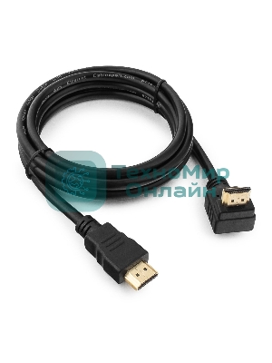 Кабель Cablexpert HDMI CC-HDMI490-6, 19M/19M, v2.0, медь, позол.разъемы, экран, угловой, 1.8м, черный, пакет