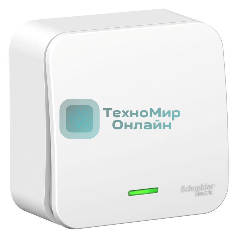 Переключатель 1-кл. ОП Blanca 10А IP20 (сх. 6) 250 В с подсветкой с изолир. пластиной бел. SchE BLNVA106111