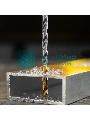 Сверло спиральное по металлу Denzel 6 х 139 мм, Р6М5, Golden Tip, удлиненное