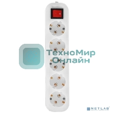 Сетевой фильтр 5bites SP5W-318 5S, 3x1.5мм2, 16A, ABS, 1.8M, белый