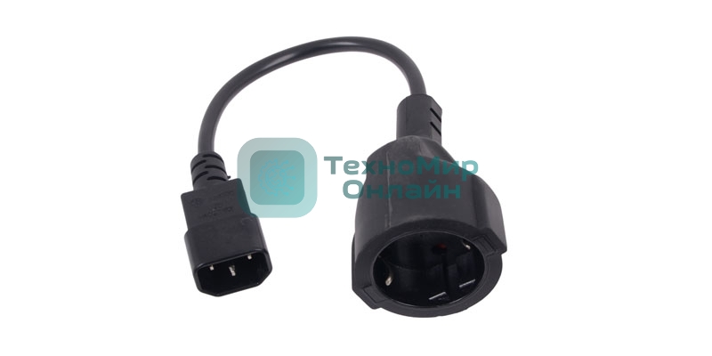 Кабель-переходник UPS->розетка VCOM (IE-320 C14 to Socket Type-F) 3Gx0,75мм VDE CE002