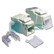 Модуль Keystone, RJ45, кат.6, UTP, 180 градусов, со шторкой, белый