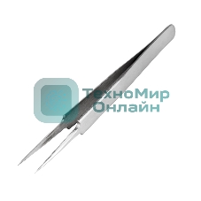 Пинцет прямой с острыми кончиками Rexant 125 мм (блистер)