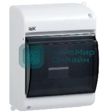 Бокс ОП КМПн 2/4 для 4 авт. выкл. прозр. крышка IP30 IEK MKP42-N-04-30-12