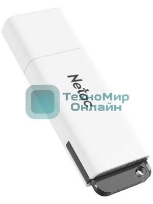 Флешка USB Netac U185 (NT03U185N-032G-20WH), 32Gb, USB 2.0, R/W 25/10, белый/серый