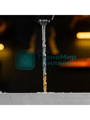 Сверло спиральное по металлу Denzel 6 х 139 мм, Р6М5, Golden Tip, удлиненное