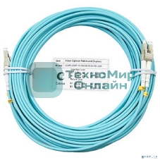 Комм. шнур оптический Cabeus Tight Buffer, Duplex LC/LC, OM3 50/125, LSZH, 25м, d= 3мм, серый хвостовик, аква