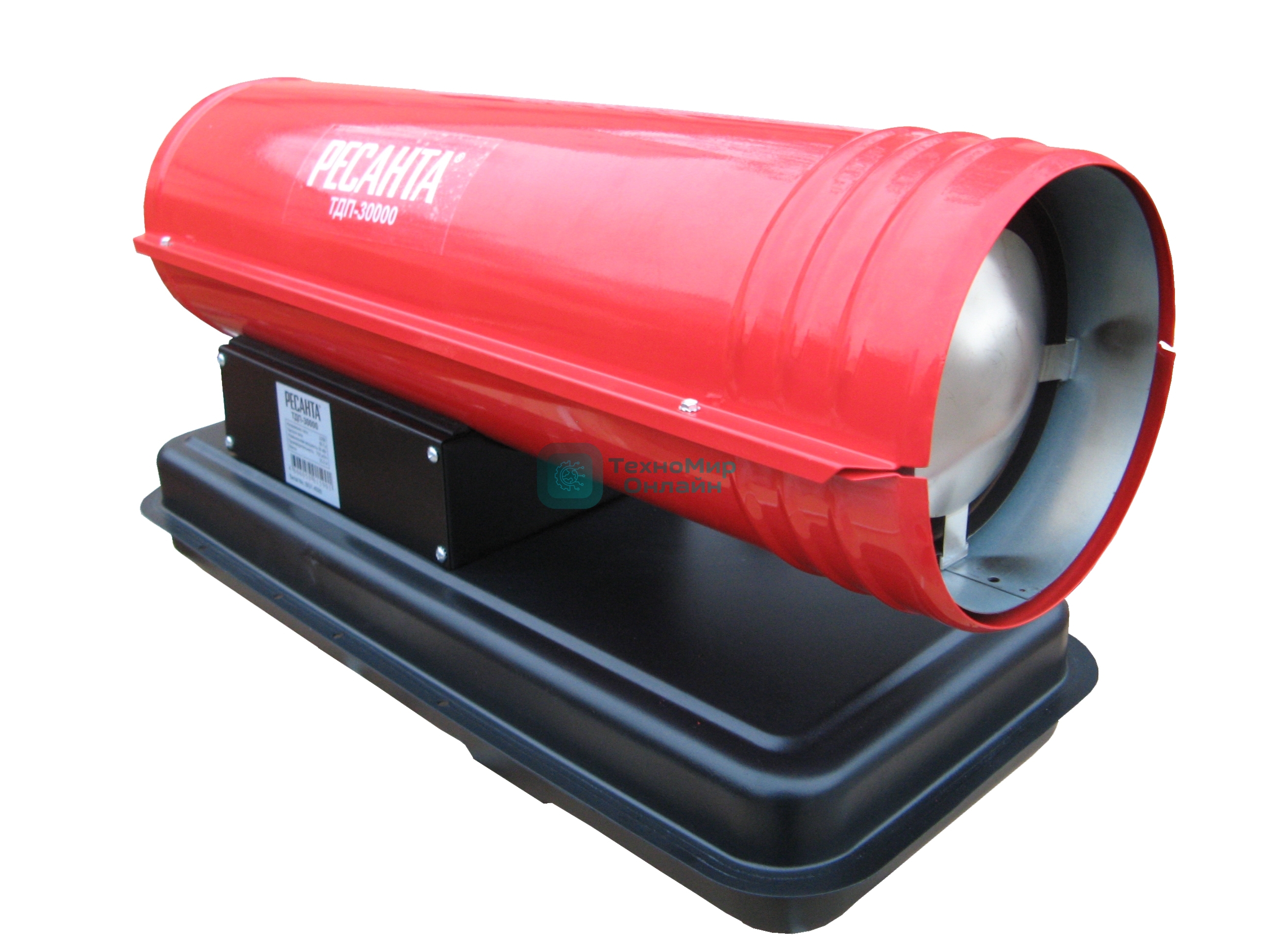 Тепловые пушки Ресанта ТДП-30000 67/1/10 Тепловая дизельная пушкадизельная, 220В, 30кВт, 752 м3/час, расход 2,2 кг/час, 870x470x520, 25,2 кг