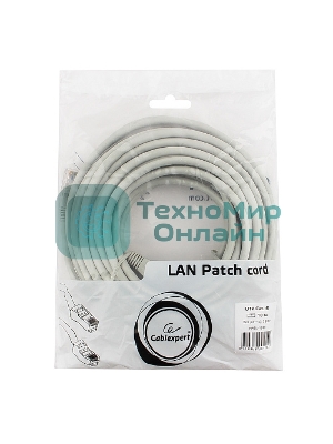 Патч-корд UTP Cablexpert PP6U-10M cat.6, 10м, литой, многожильный, серый