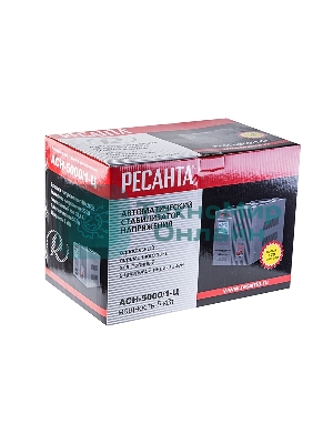 Стабилизатор напряжения АСН-5000/1-Ц 1ф 5кВт IP20 релейный Ресанта 63/6/6