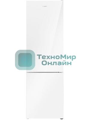 Холодильник Maunfeld MFF200NFW белый глянц. двухкамерный 271/106л морозилка снизу, No Frost