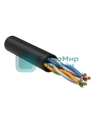 Кабель связи ITK витая пара U/UTP, cat.5e 4х2х24AWG solid, LDPE, 305м, черный