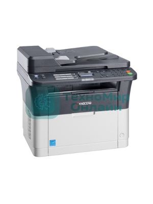 МФУ лазерное Kyocera Ecosys FS-1025MFP (1102M63RU0/1102M63RUV/1102M63RU2/1102M63NX2/1102M63DZ2), A4, ч/б, печ. до 25 стр/мин., скан. до 18 стр/мин. (ч/б) 6 стр/мин. (цвет), 600 x 1800 dpi (печать) 600x600dpi (скан), USB, RJ-45