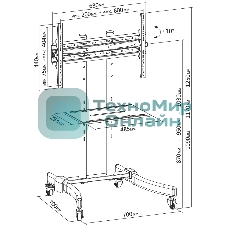 Стойка для телевизора Cactus CS-ST1030BK черный 37