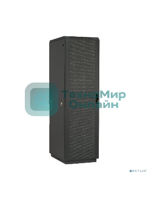 Шкаф телекоммуникационный напольный 42U (600x1000) дверь перф. 2шт, черный