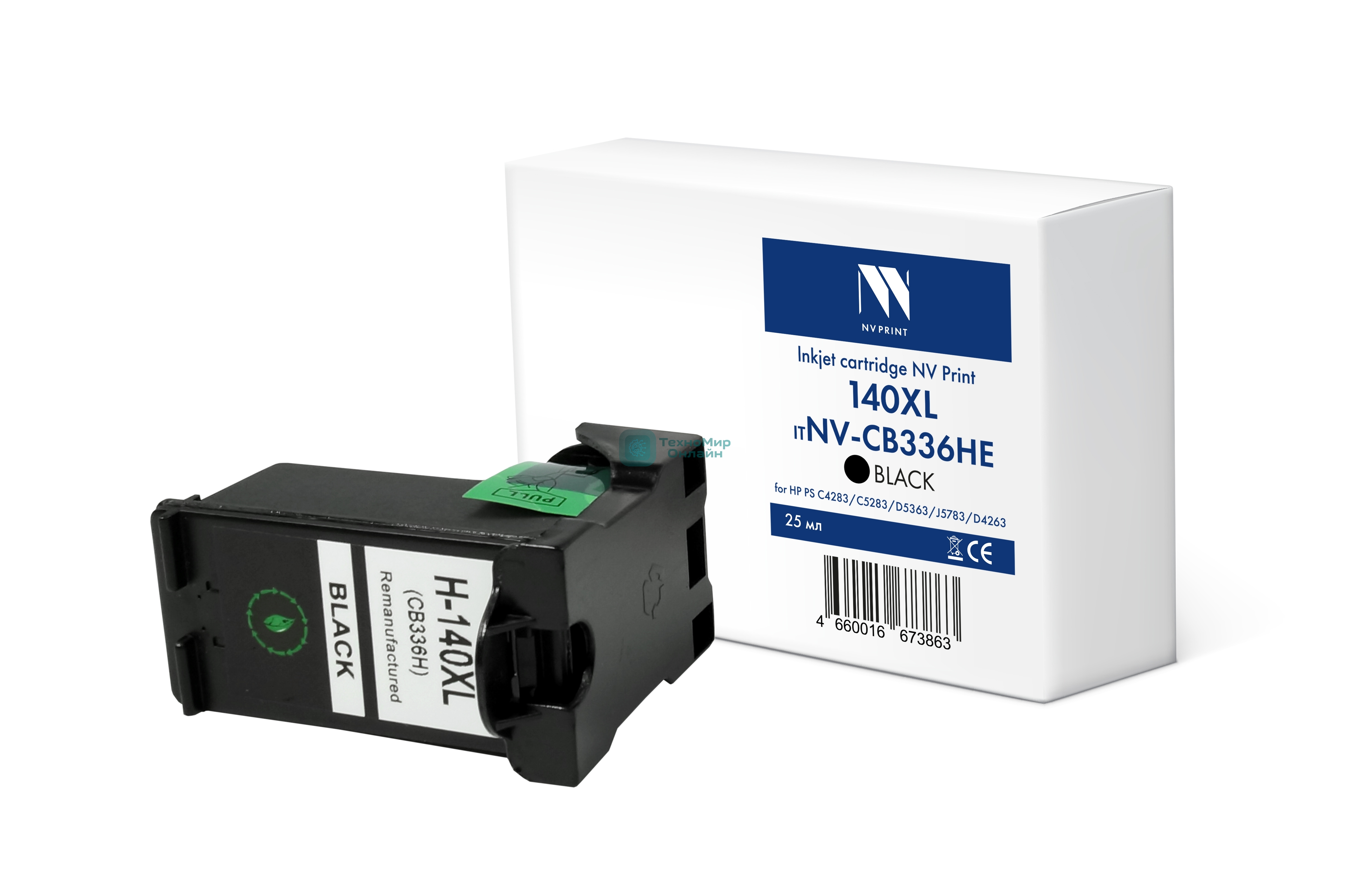 Картридж струйный NVPrint 140XL (NV-CB336HE) черный для HP PS C4283/C5283/D5363/J5783/D4263 (25 мл) совместимый