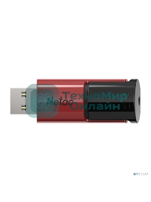 Флешка USB Netac U182 (NT03U182N-032G-32RE), 32Gb, USB 3.0, R/W 70/30, красный/черный