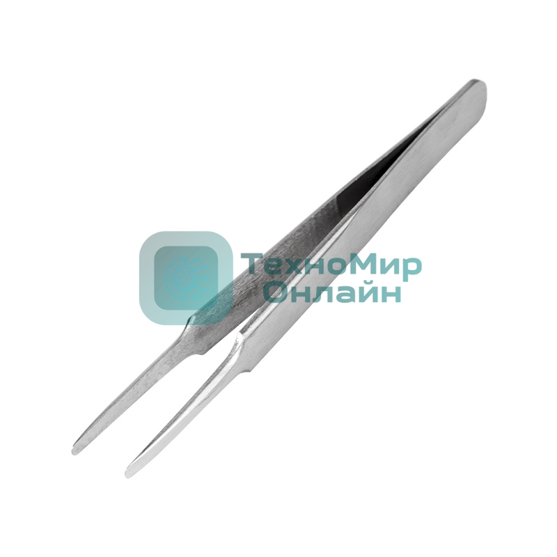 Пинцет прямой с закругленными кончиками Rexant 125 мм (блистер)