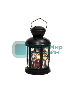 Декоративный фонарь Neon-night с шариками 12х12х20,6 см, черный корпус, теплый белый цвет свечения