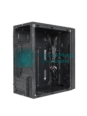 Компьютерный корпус Minitower ExeGate EX283754RUS mEVO-9301-RGb (mATX, без БП, с окном, 2хUSB+1хUSB 3.0, HD аудио, черный с RGb подсветкой)