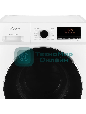Стиральная машина с функцией сушки Monsher MWDM 665 Blanc белая, загрузка фронтальная 13кг, 1400 об/мин., класс: A