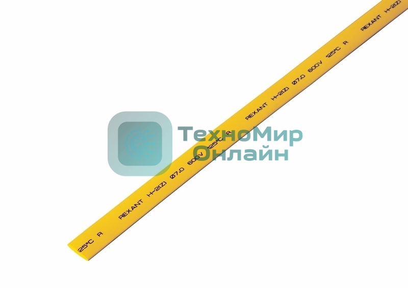 Термоусаживаемая трубка Rexant 8,0/4,0 мм, желтая, упаковка 50 шт. по 1 м