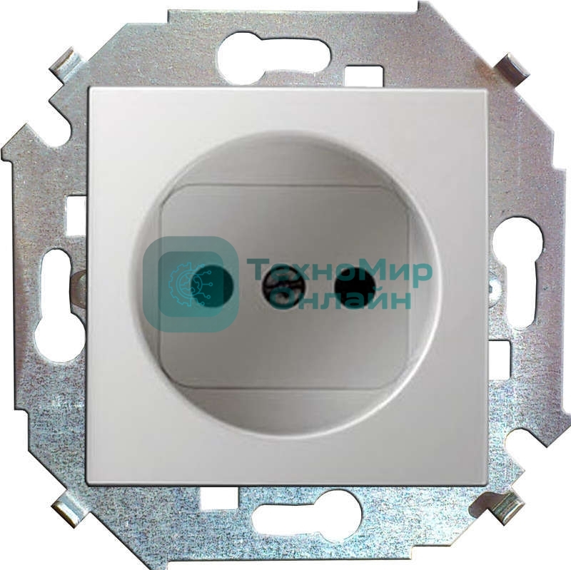 Механизм розетки 1-м СП Simon15 16А IP20 без заземл. бел. Simon 1591431-030