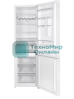 Холодильник Maunfeld MFF200NFW белый глянц. двухкамерный 271/106л морозилка снизу, No Frost