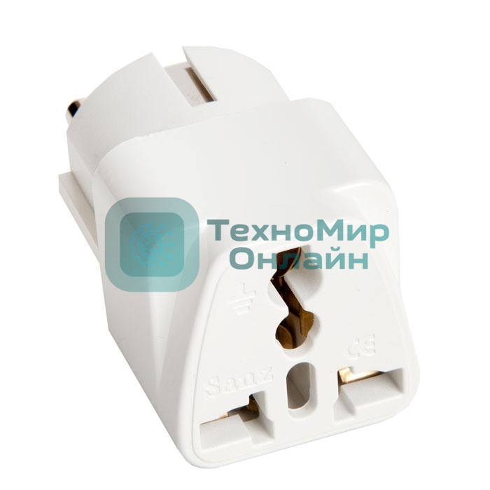 Переходник сетевой с китайской вилки на евровилку, с заземлением