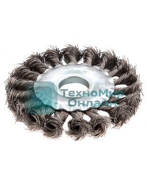 Щетка Matrix для УШМ 100 мм, посадка 22,2 мм, плоская, крученая металлическая проволока