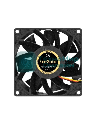 Вентилятор для корпуса ExeGate EX09238S3P-24 черный, 92 мм, 4500 об/мин, 48.3 дБ, 3 pin