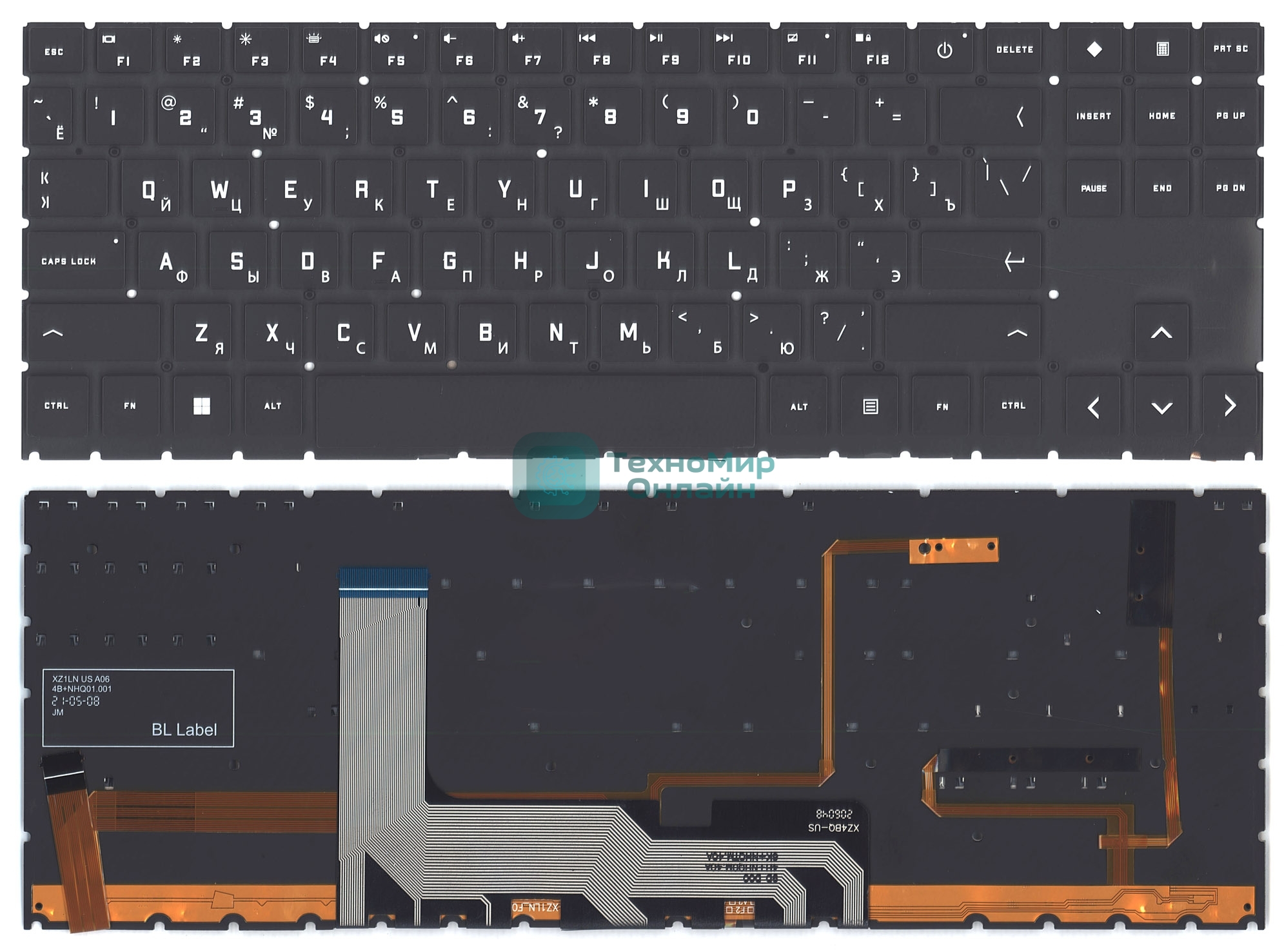 Клавиатура для ноутбука HP Omen 7 16-B черная с подсветкой (AMD версия)