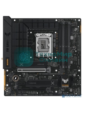 Материнская плата ASUS TUF GAMING B760M-BTF WIFI D4, LGA 1700, Intel B760, 4xDDR4, 4xSATA, 3xM.2, 1xPCIe 5.0 x16, 1xPCIe 4.0 x4, 1xPCIe x1, 1xUSB-A 3.2 Gen 2, 2xUSB-A 3.2 Gen 1, 4xUSB 2.0, 1xUSB-C 3.2 Gen 1, 1xUSB-C 3.2 Gen 2, 1x2.5Gb LAN, 3x3.5 мм, 7.1, 2.5Gb LAN, Wi-Fi 6, Bluetooth 5.2, mATX