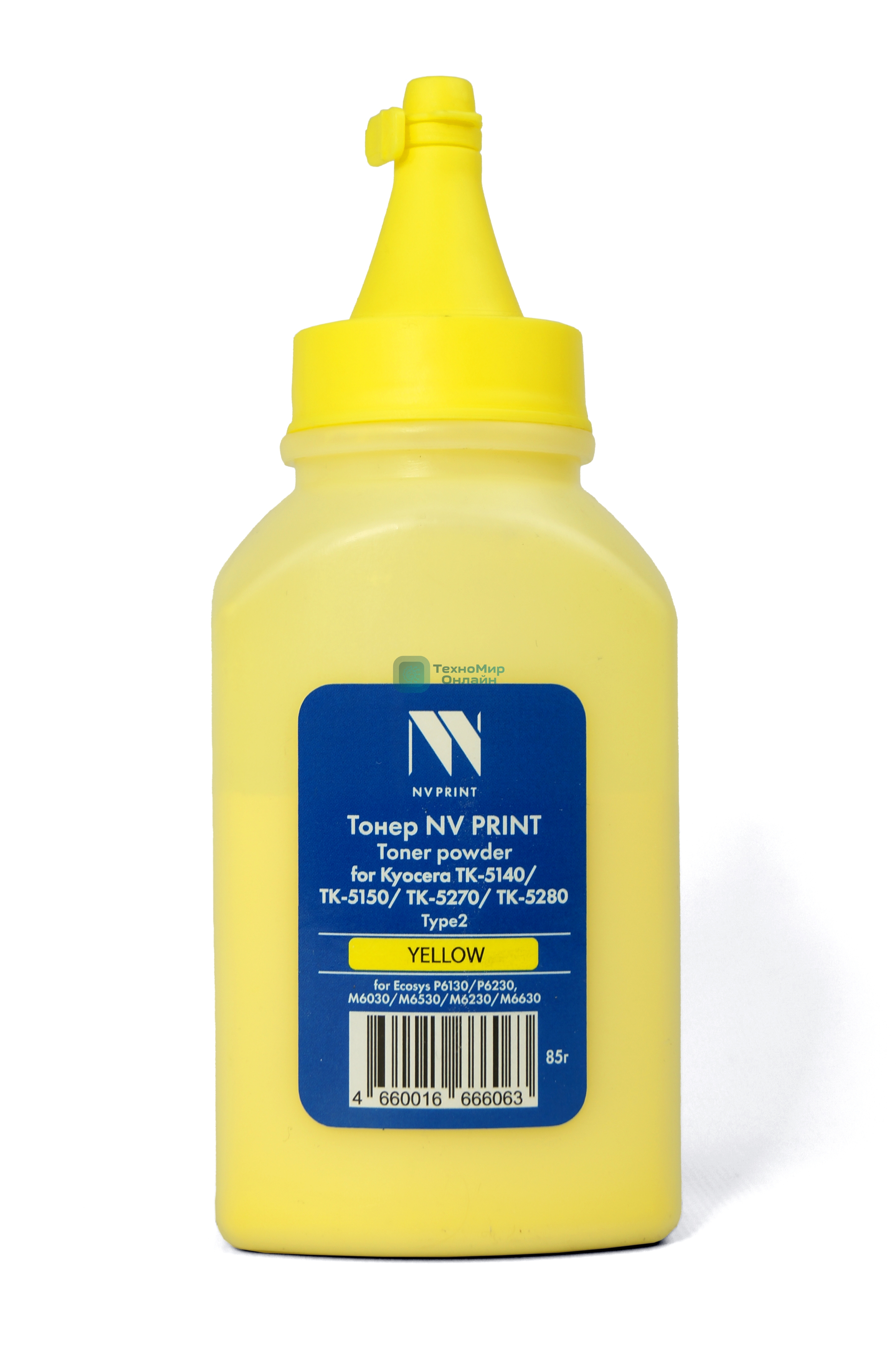 Тонер NVPrint для Kyocera ТК-5140/ТК-5150/ТК-5270/ТК-5280 Type2 (85г) Yellow совместимый