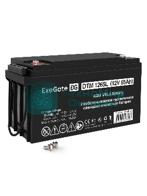 Аккумуляторная батарея ExeGate DTM 1265L (12V 65Ah, болт М6)