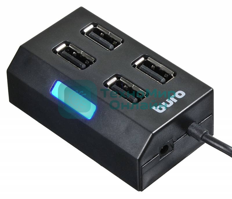Разветвитель USB 2.0 Buro BU-HUB4-U2.0 4порт. черный
