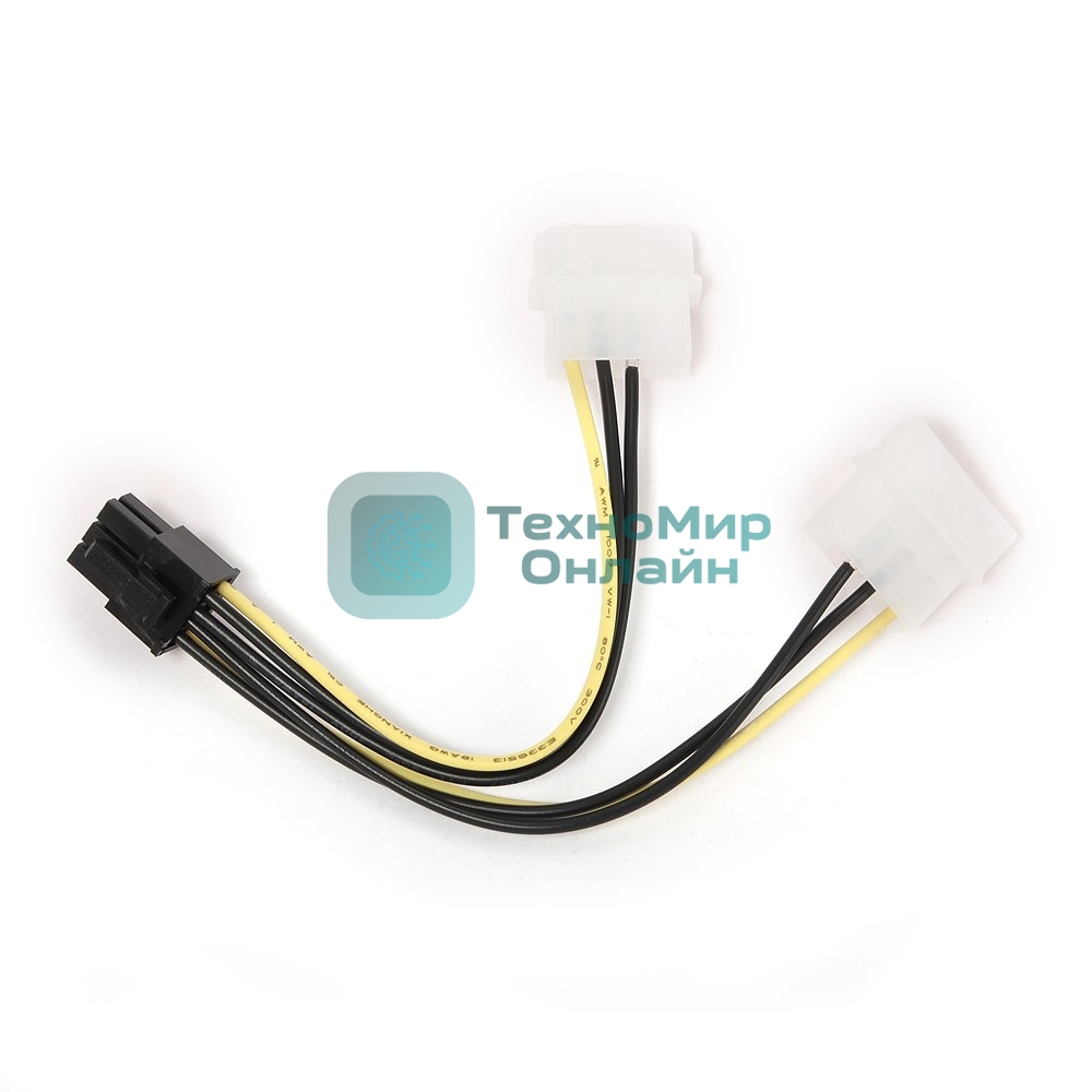 Кабель Gembird Разветвитель питания, 2xMolex->PCI-E 6pin, для подкл. в/к к б/п