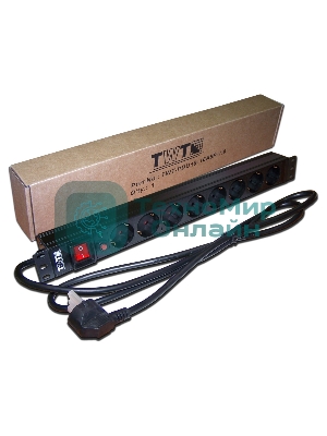 Блок распределения питания Lanmaster TWT-PDU19-16A8P-3.0 гор.размещ. 8xSchuko базовые 16A C14 3м