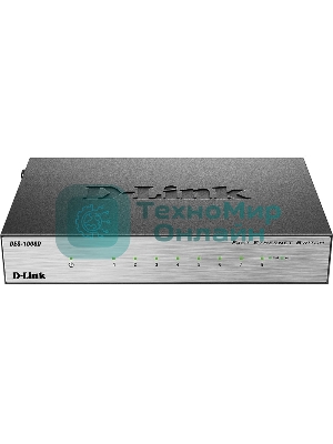 Коммутатор неуправляемый с 8 портами 10/100Base-TX D-Link DES-1008D/(K2A/K3A)RU/J1A/J2A/L2A/L2B